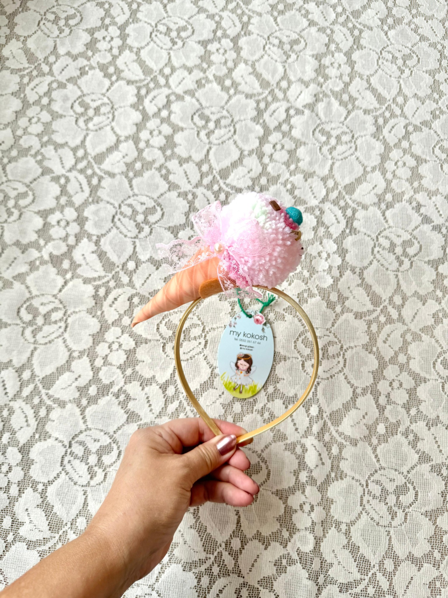 Диадема сладолед в розово